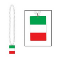 Beads w/ Printed Italian Flag Medallion